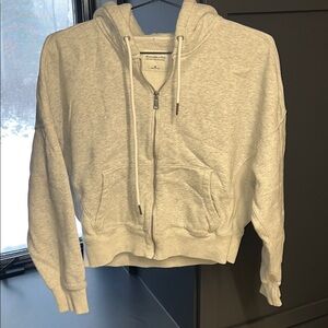Abercrombie & Fitch Cream Zip-Up Hoodie